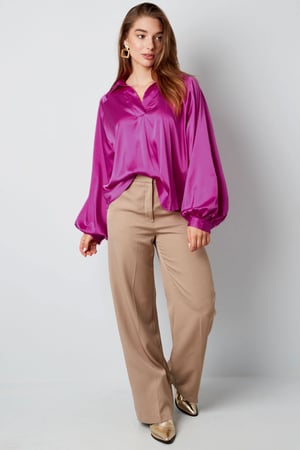 Bluse mit Puffärmeln, lila h5 Bild5